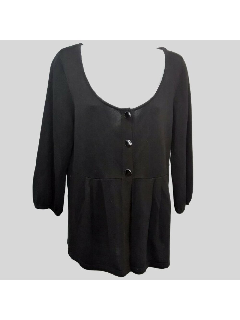 Nine West Cardigan Sweater Black Women Size Medium Short Sleeve Lightweight